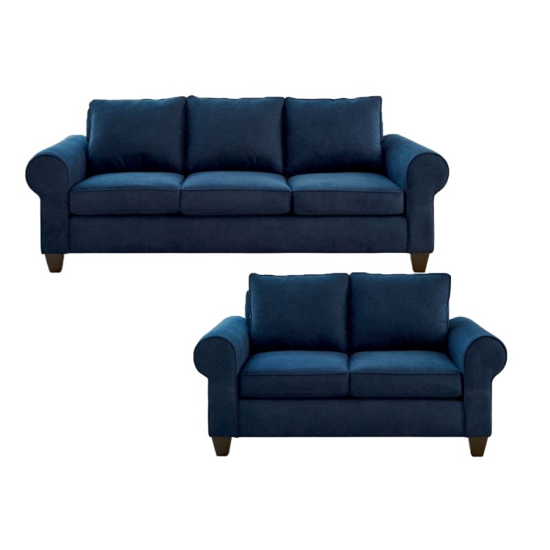 Picket House Furnishings - Sole 2PC Set with Sofa and Loveseat in Jessie Navy - U-705-8250-2PC