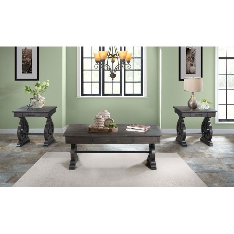 Picket House Furnishings - Stanford 3Pc Occasional Set Coffee And 2 End Tables in Smokey Walnut - TST1003PC