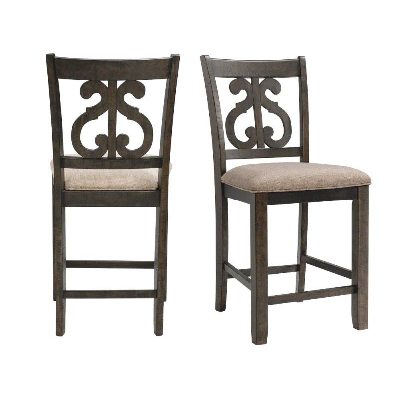 Picket House Furnishings - Stanford Counter Swirl Back Side Chair - (Set of 2) - DST195CSC