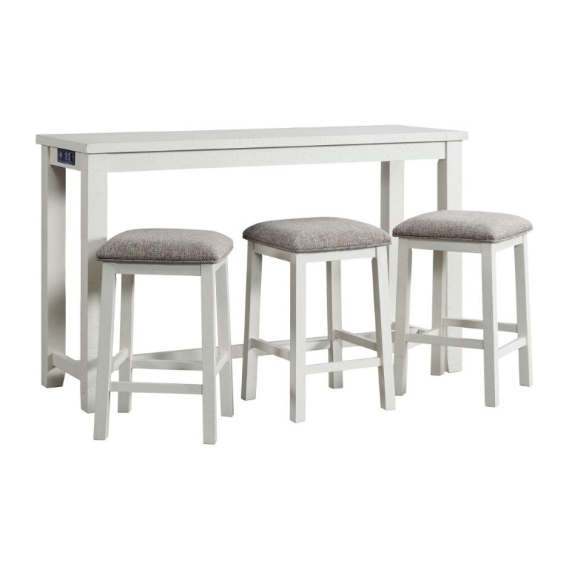 Picket House Furnishings - Stanford Multipurpose Bar Table Set in White - TST700BTSP