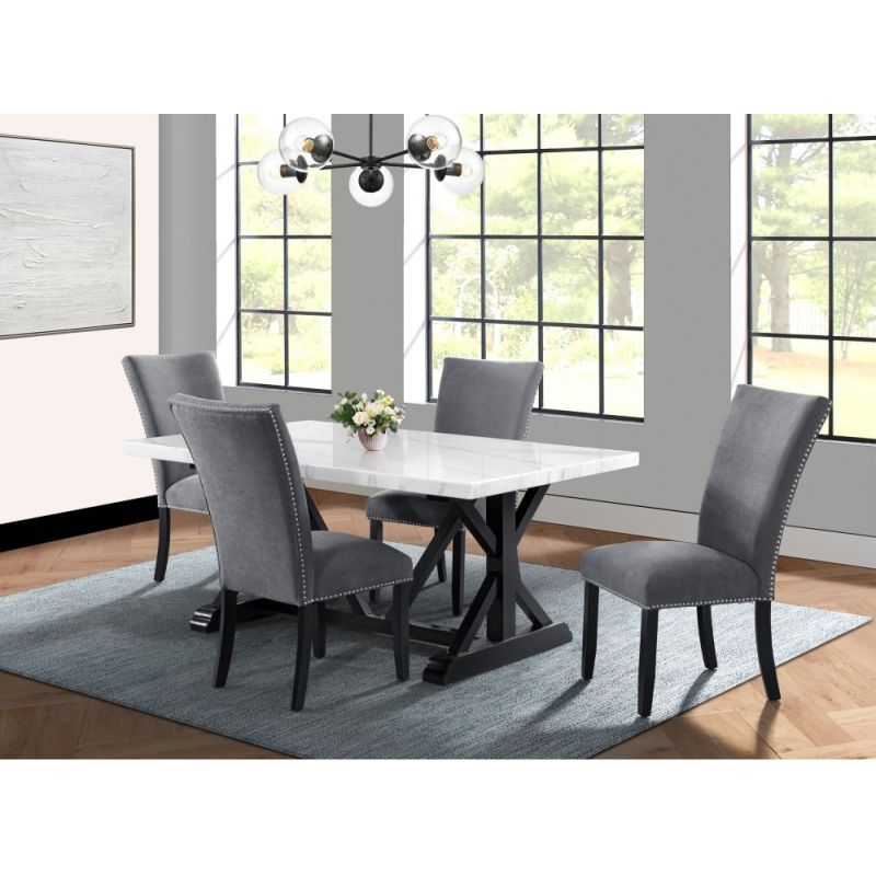 Picket House Furnishings - Stratton 5PC Standard Height Dining Set-Table and Four Chairs - CTC100TD5PC
