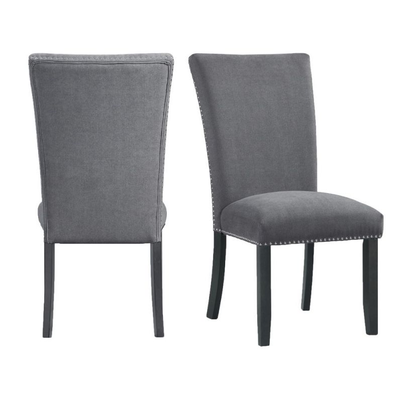 Picket House Furnishings - Stratton Standard Height Side Chair in Charcoal - (Set of 2) - CTC130SC