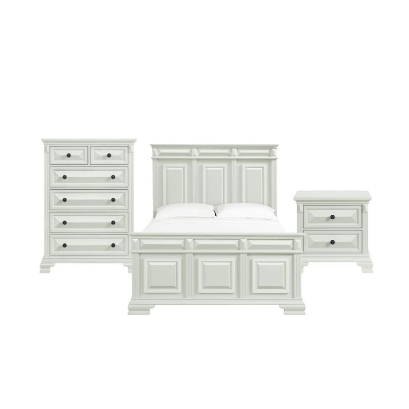 Picket House Furnishings - Sumner Queen Panel 3PC Bedroom Set in Antique White - B-10980-7-QB-3PC