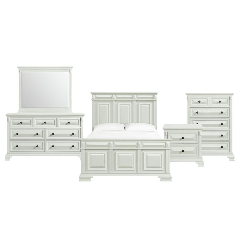 Picket House Furnishings - Sumner Queen Panel 5PC Bedroom Set in Antique White - B-10980-7-QB-5PC