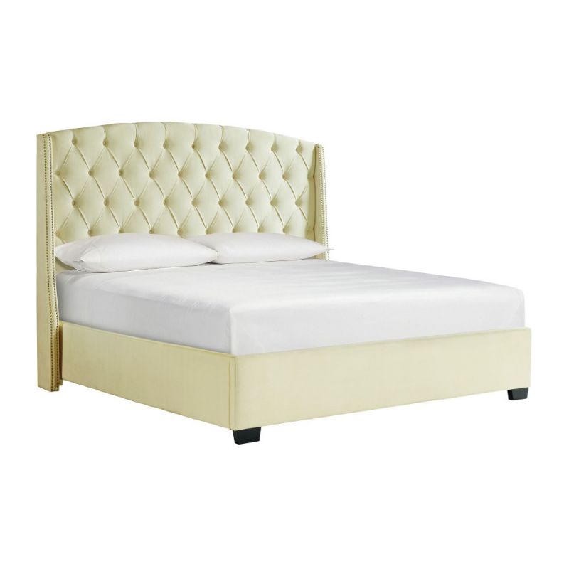 Picket House Furnishings - Sutter Queen Platform Upholstered Bed in Cream - UFR290QB