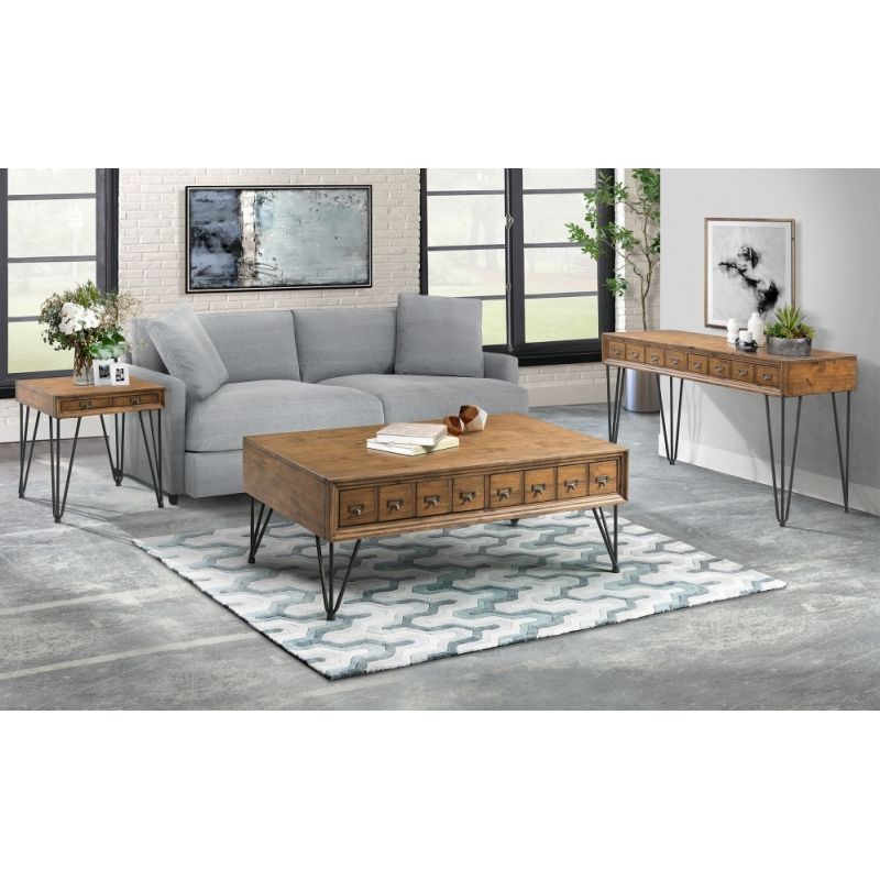 Picket House Furnishings - Tanner 3 Pieces Occasional Table Set in Light Walnut - TBN100ST3PC