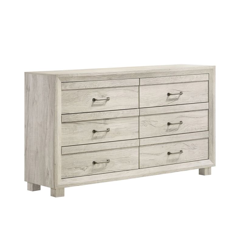 Picket House Furnishings - Tarrant 6-Drawer Dresser in White (Sturdy Act) - B-3460-7-DRS