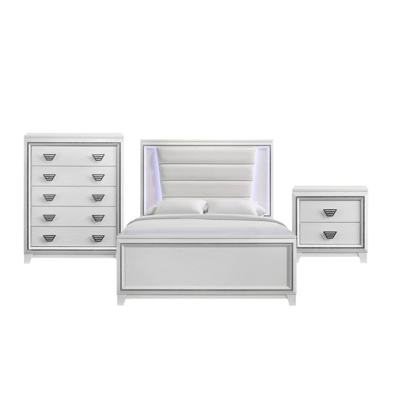 Picket House Furnishings - Taunder Full 3PC Bedroom Set in White - B-12627-FB3PC