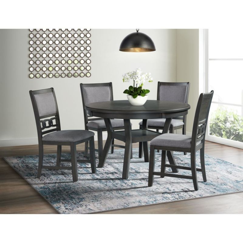 Picket House Furnishings - Taylor Standard Height 5PC Dining Set-Table and Four Side Chairs in Gray - DAH3005PC