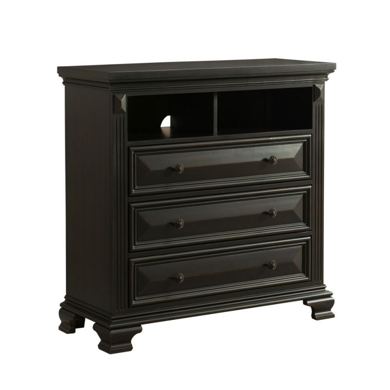 Picket House Furnishings - Trent Media Chest in Antique Black - CY600TV