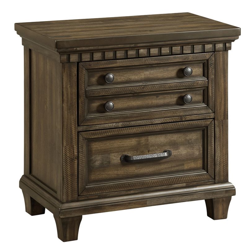 Picket House Furnishings - Windom 2-Drawer Nightstand with USB in Charcoal - B-10530-5-NS