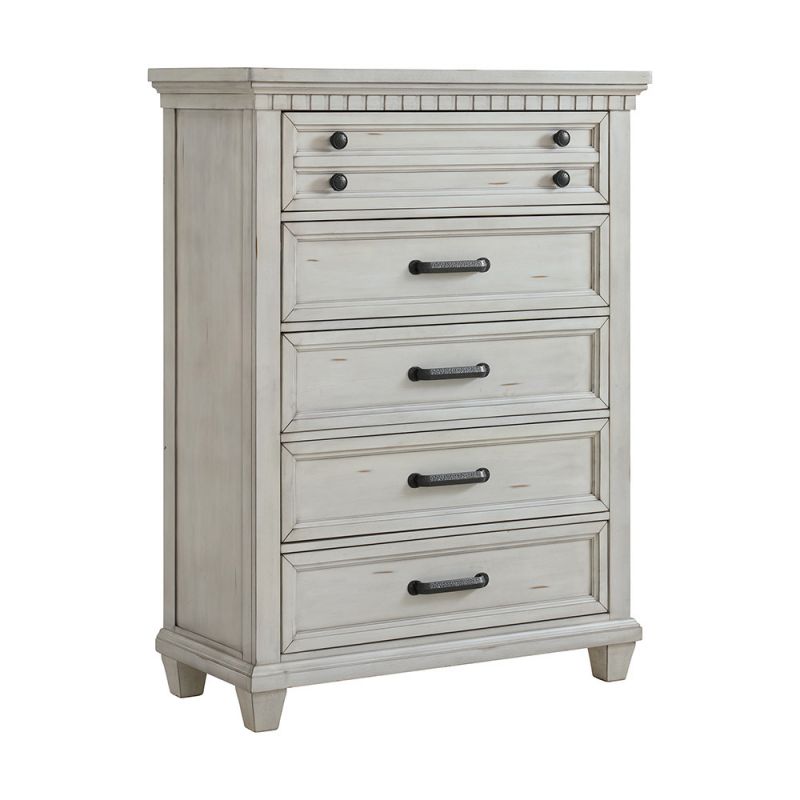 Picket House Furnishings - Windom 5-Drawer Chest in Antique White - B-10530-7-CH