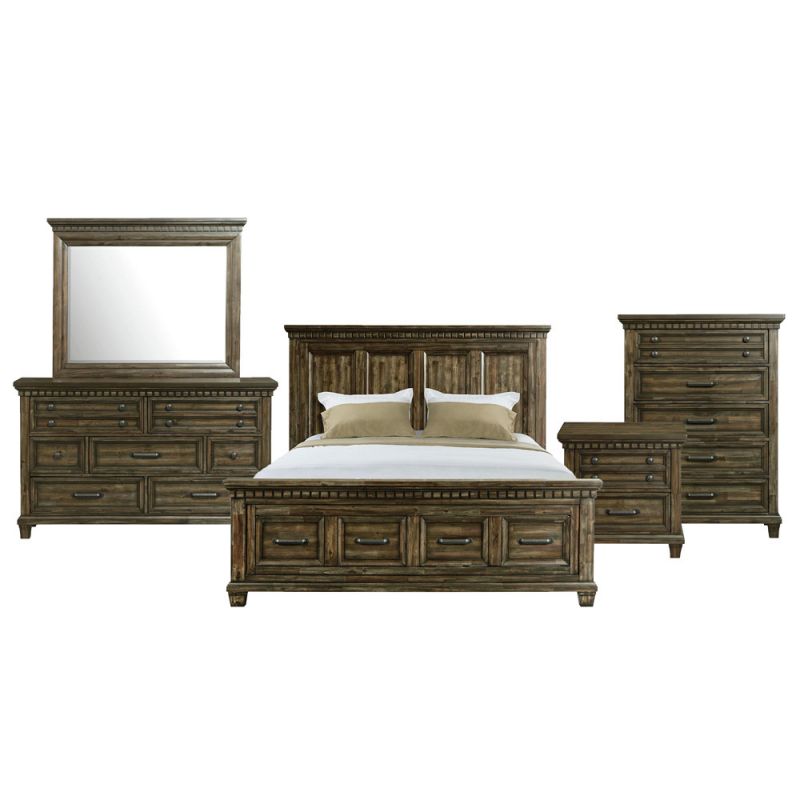 Picket House Furnishings - Windom King Storage 5PC Bedroom Set in Charcoal - B-10530-5-KSB-5PC