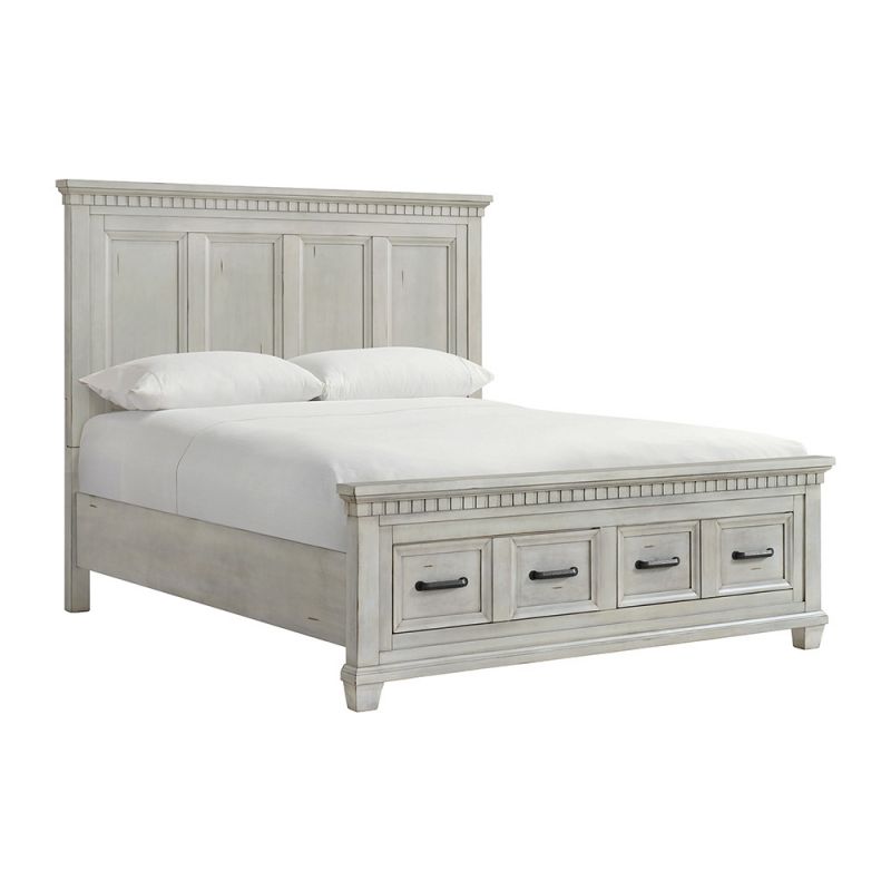 Picket House Furnishings - Windom King Storage Bed in Antique White - B-10530-7-KSB