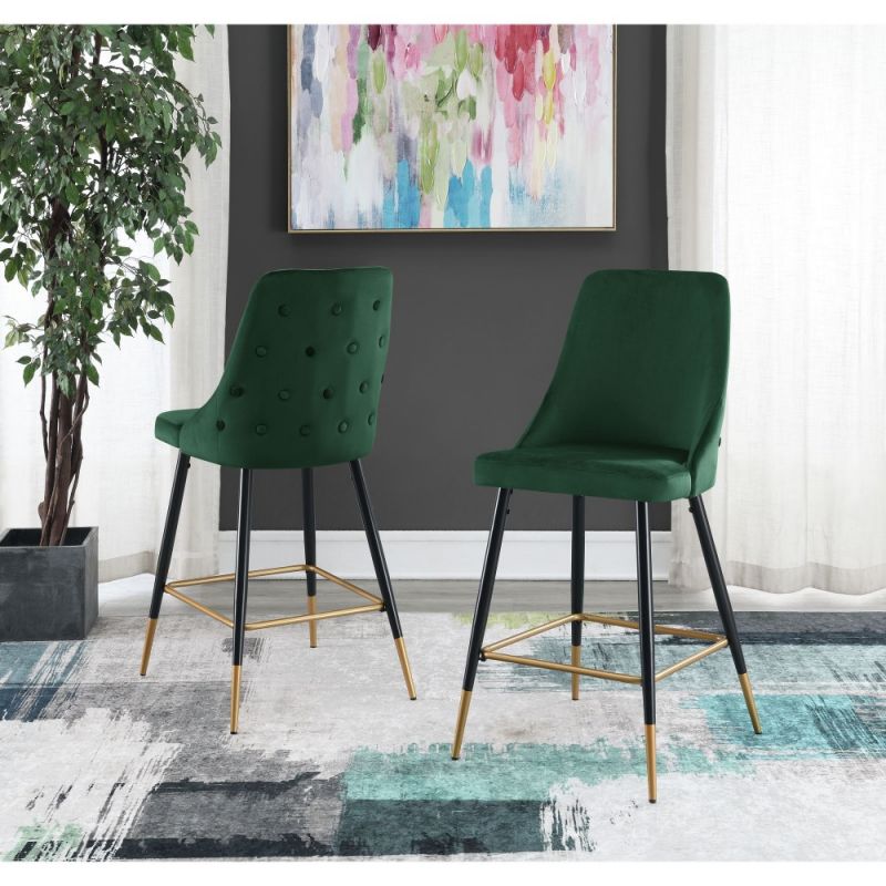 Picket House Furnishings - Zia Bar Stool in Emerald - (Set of 2) - R-1350-294-BSE