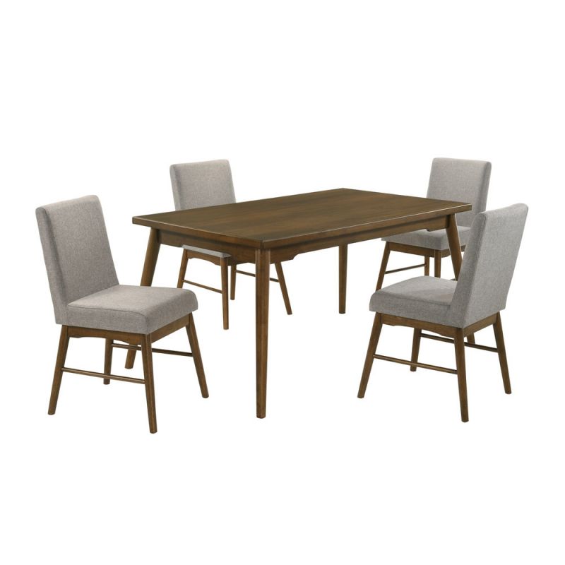 Picket House Furnishings - Zuma 5PC Standard Height Dining Set in Walnut-Rectangular Table and Four Chairs - D-4650-5-DT-5PC