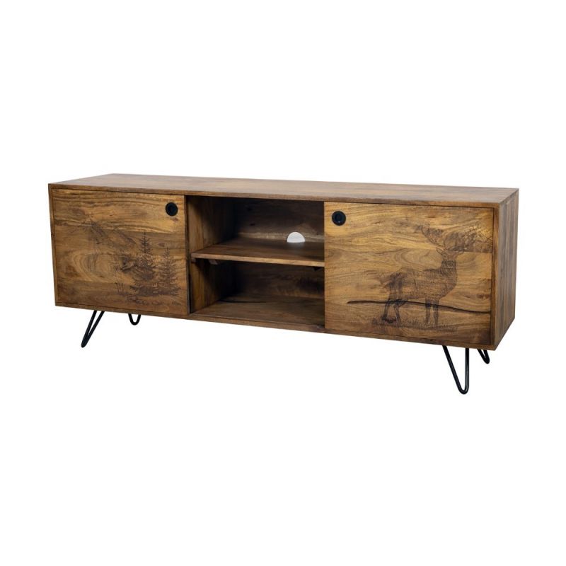 Porter Designs -  Alpine Solid Wood TV Stand, Natural - 06-215-10-5547