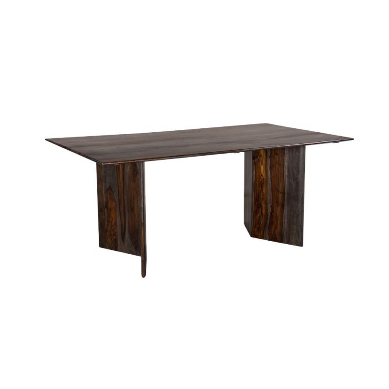 Porter Designs -  Cambria Solid Sheesham Wood Dining Table, Gray - 07-116-01D-8396M-KIT