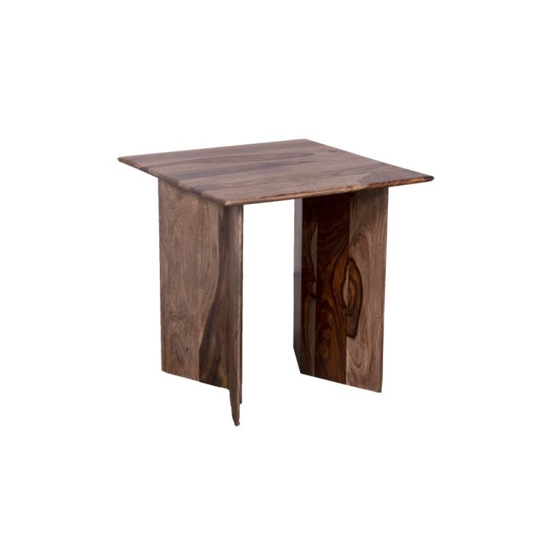 Porter Designs -  Cambria Solid Sheesham Wood End Table, Brown - 05-116-07-8401H
