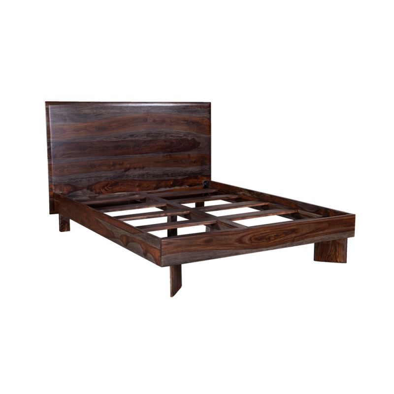 Porter Designs - Cambria Solid Sheesham Wood Queen Bed, Gray - 04-116-03B-8390M-KIT