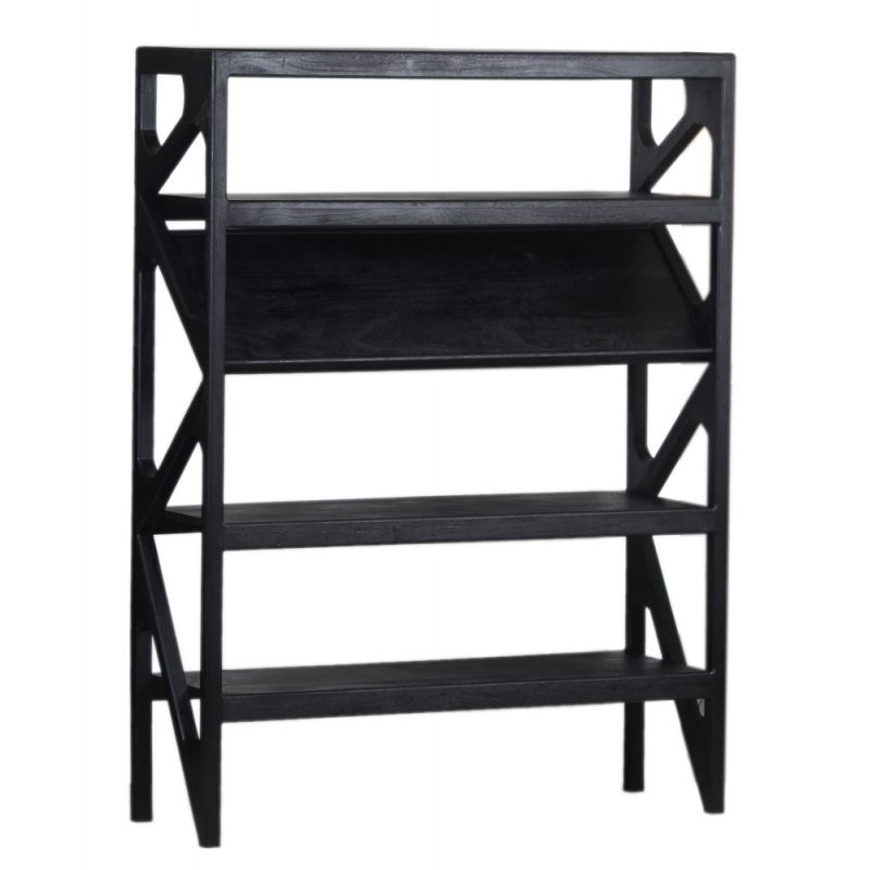 Porter Designs - Canberra Solid Wood Bookcase, Black - 10-108-01-9487