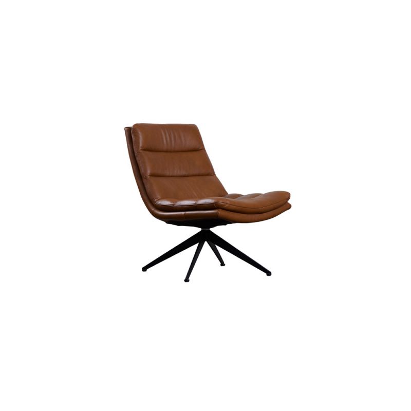 Porter Designs - Cetus Leather Swivel Accent Chair, Brown - 02-204-06-0169