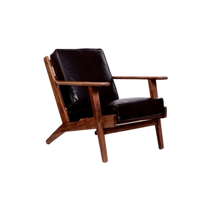 Porter Designs -  Corvallis Solid Sheesham Wood Accent Chair, Brown - 02-108-06-0442