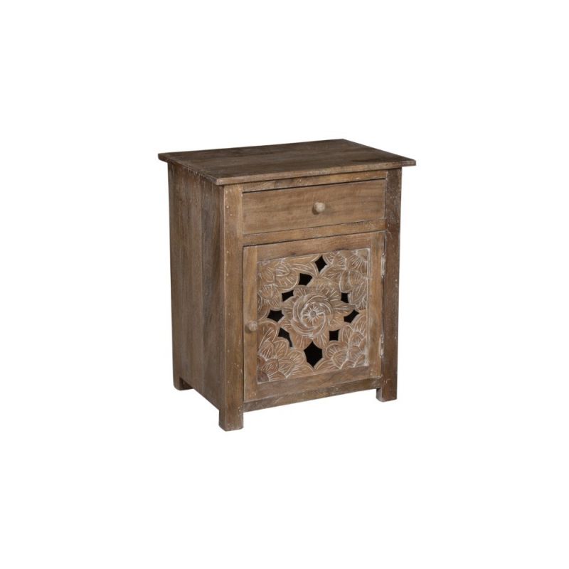 Porter Designs -  Dahlia Solid Wood Nightstand, Brown - 04-196-04-BCC02