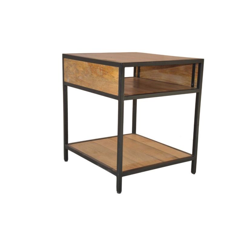 Porter Designs -  Delancy Solid Wood End Table, Brown - 05-116-07-0129