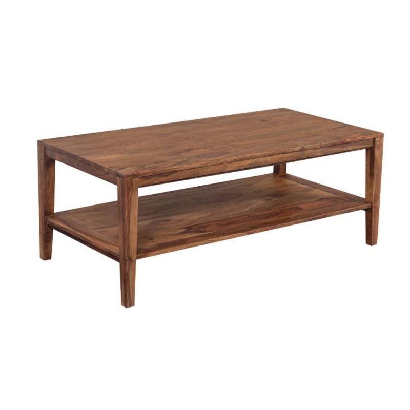 Porter Designs -  Fall River Solid Sheesham Wood Coffee Table, Natural - 05-117-02-4423