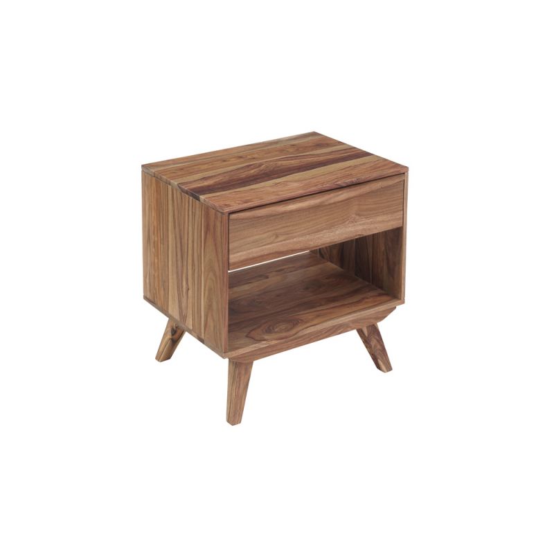 Porter Designs - Fusion Solid Sheesham Wood Nightstand Table, Natural - 04-117-04-6750N