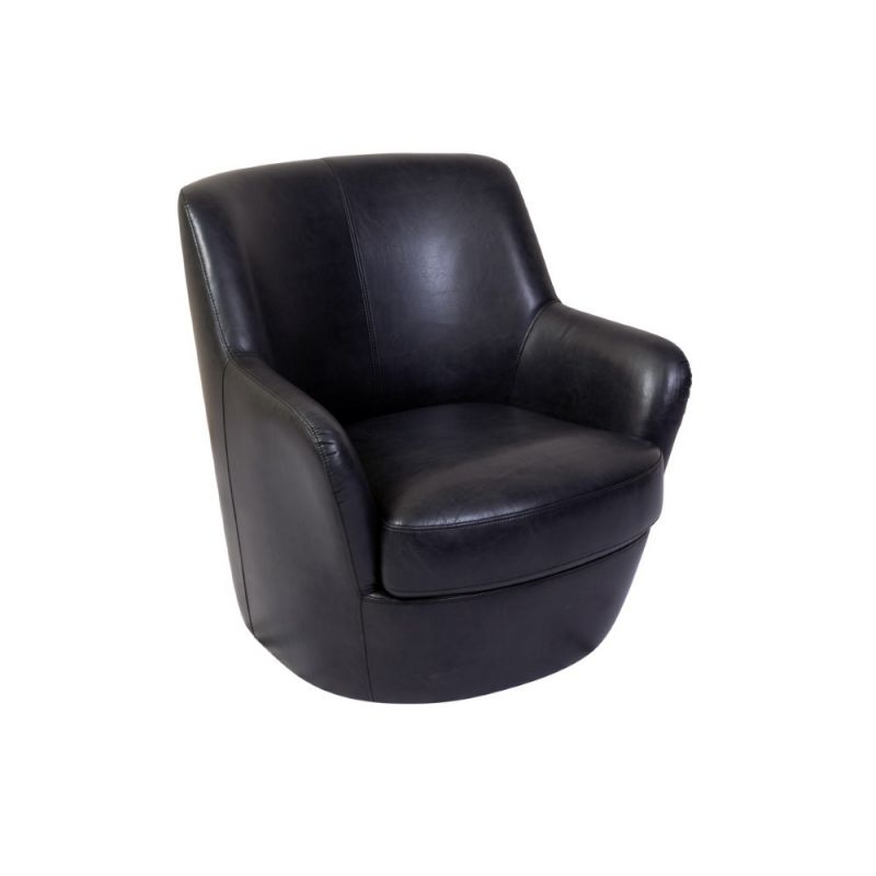 Porter Designs -  Hayes Leather-Look Swivel Accent Chair, Gray - 03-185C-14-963