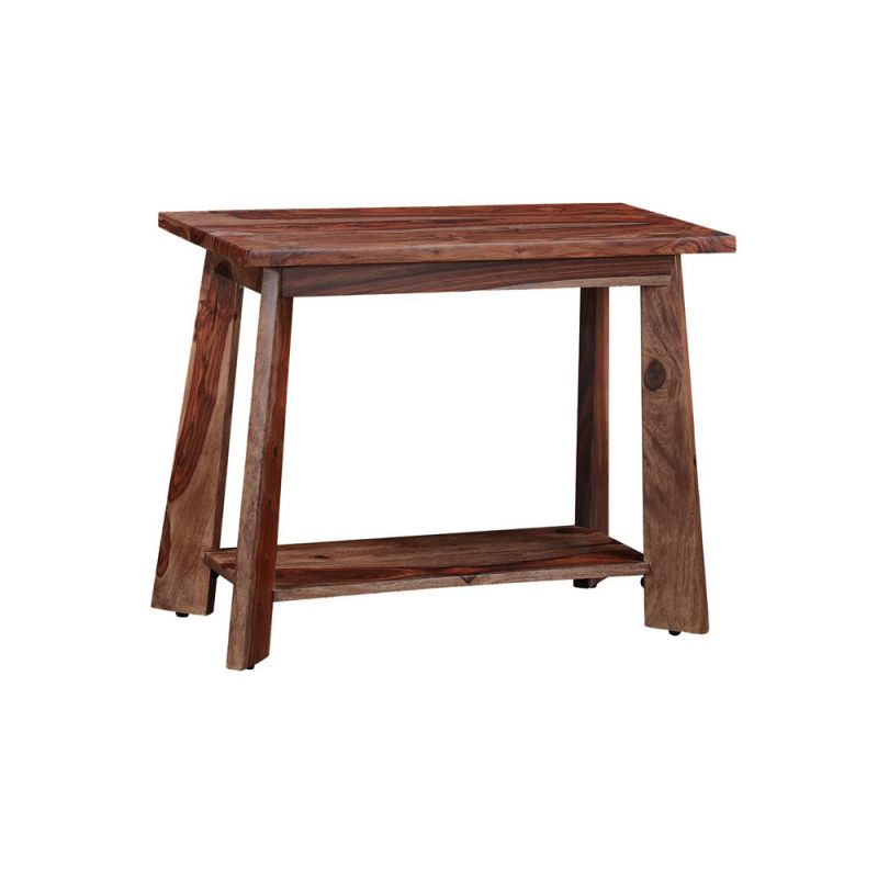 Porter Designs - Kalispell Solid Sheesham Wood End Table, Natural - 05-196-26-2439