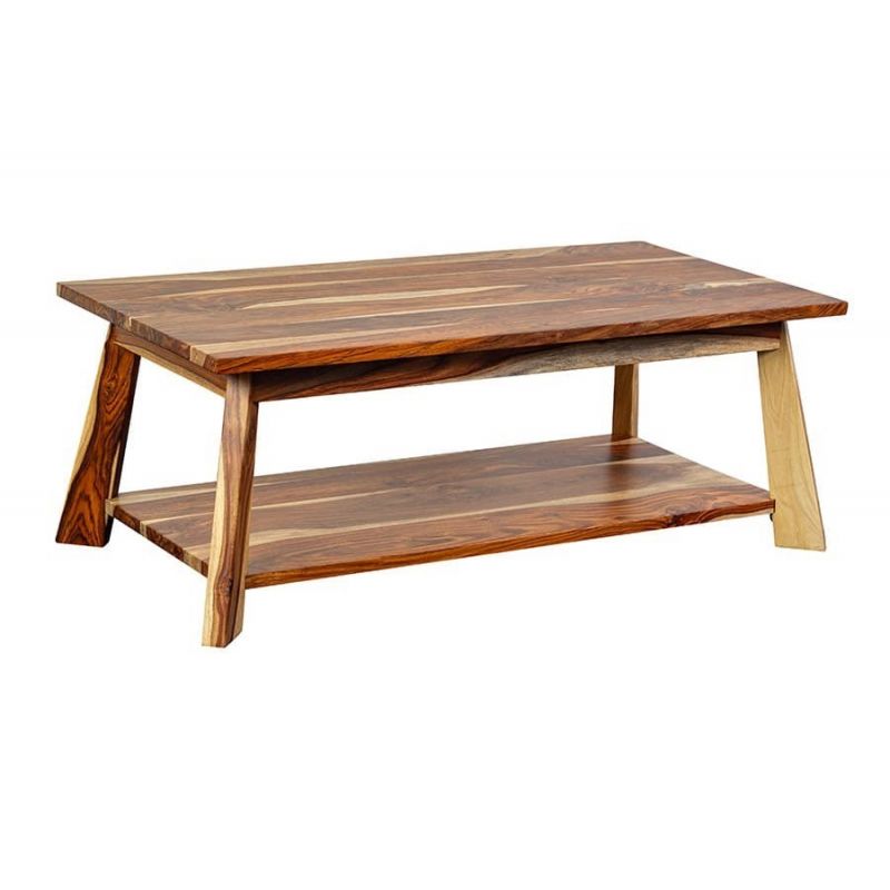 Porter Designs -  Kalispell Solid Sheesham Wood Coffee Table, Natural - 05-116-02-PDU114