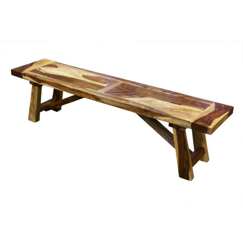 Porter Designs -  Kalispell Solid Sheesham Wood Dining Bench, Natural - 07-116-01-PDU115