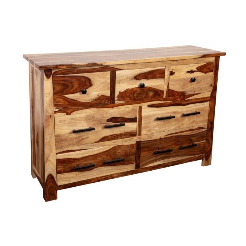 Porter Designs -  Kalispell Solid Sheesham Wood Dresser, Natural - 07-116-06-PDU105