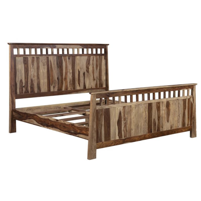 Porter Designs -  Kalispell Solid Sheesham Wood King Bed, Natural - 04-116-17-PDU101-KIT