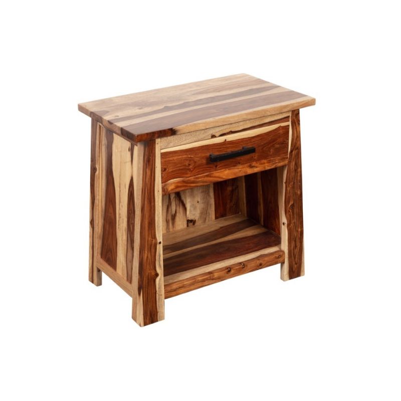 Porter Designs -  Kalispell Solid Sheesham Wood Nightstand, Natural - 04-116-04-PDU104