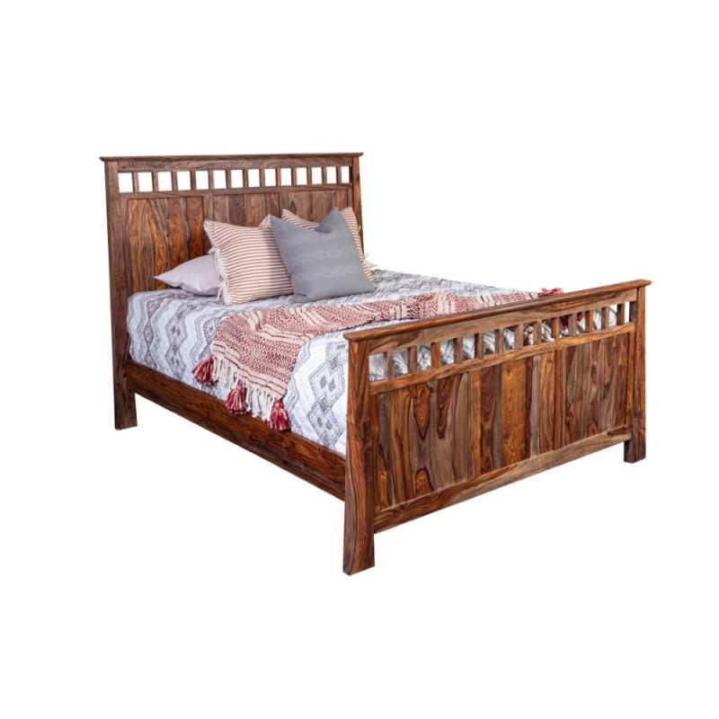 Porter Designs -  Kalispell Solid Sheesham Wood Queen Bed, Natural - 04-116-14-PD102H-KIT