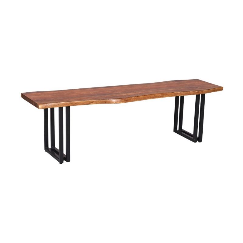 Porter Designs -  Manzanita Live Edge Solid Acacia Wood Dining Bench, Brown - 07-196-13-BN58HW-KIT