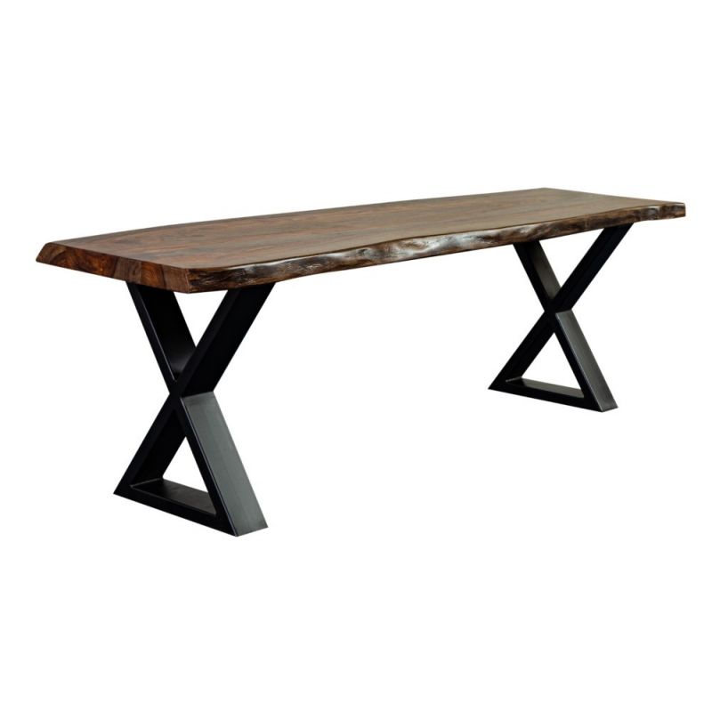 Porter Designs -  Manzanita Live Edge Solid Acacia Wood Dining Bench, Brown - 07-196-13-BN58HX-KIT
