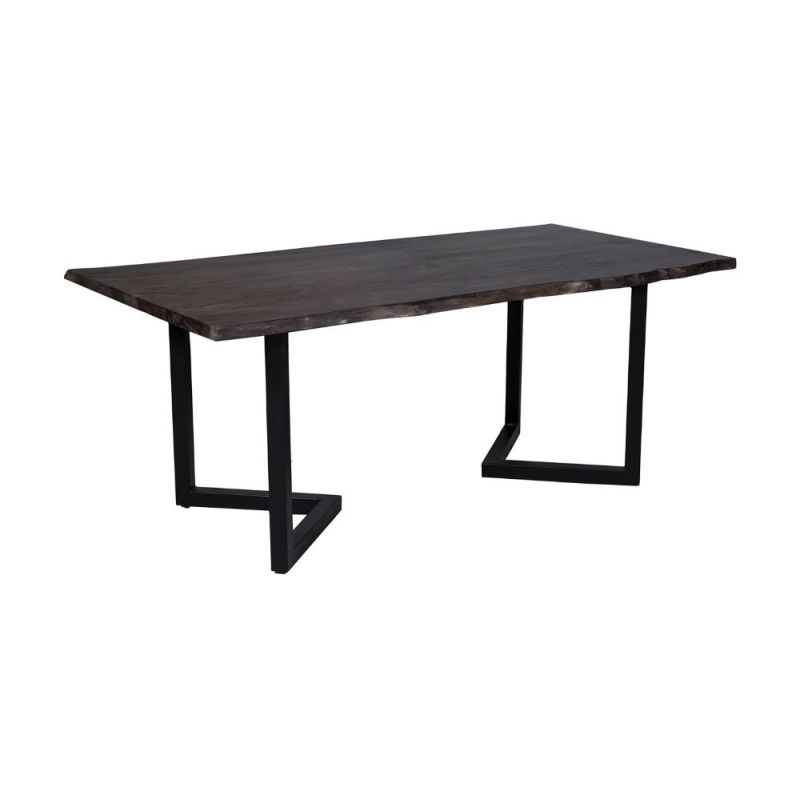 Porter Designs -  Manzanita Live Edge Solid Acacia Wood Dining Table, Gray - 07-196-01-DT82MV-KIT