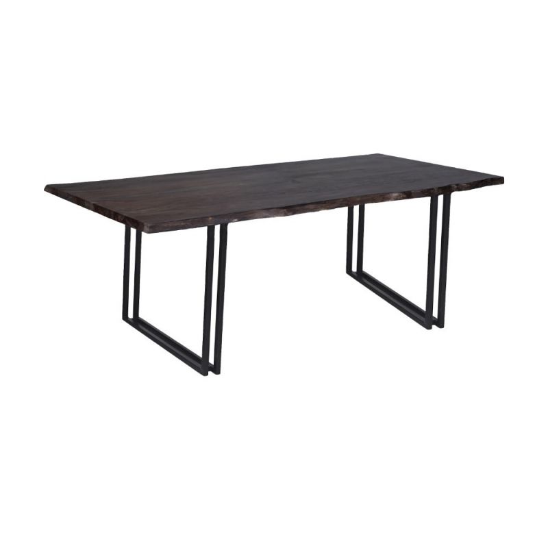 Porter Designs -  Manzanita Live Edge Solid Acacia Wood Dining Table, Gray - 07-196-01-DT82MW-KIT