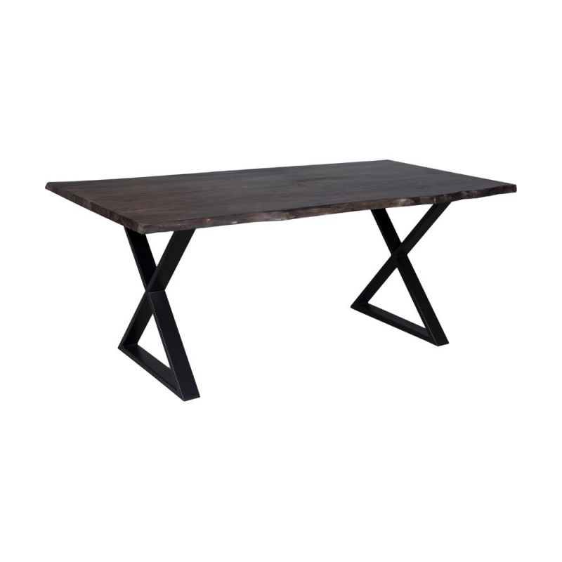 Porter Designs -  Manzanita Live Edge Solid Acacia Wood Dining Table, Gray - 07-196-01-DT82MX-KIT