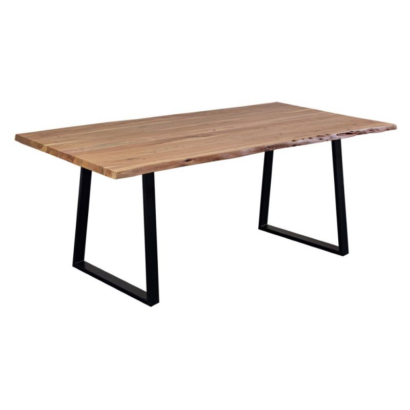 Porter Designs -  Manzanita Live Edge Solid Acacia Wood Dining Table, Natural - 07-196-01-7010T-KIT