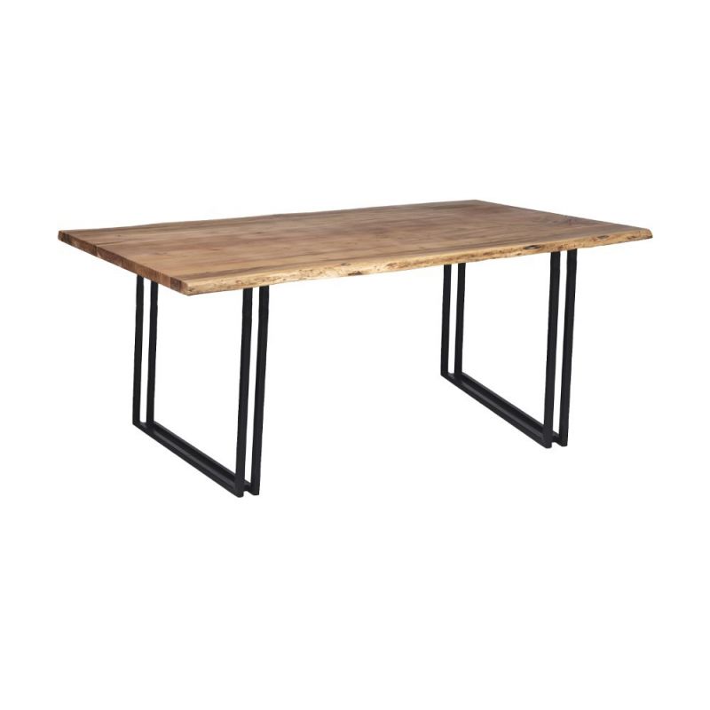Porter Designs -  Manzanita Live Edge Solid Acacia Wood Dining Table, Natural - 07-196-01-DT82NW-KIT