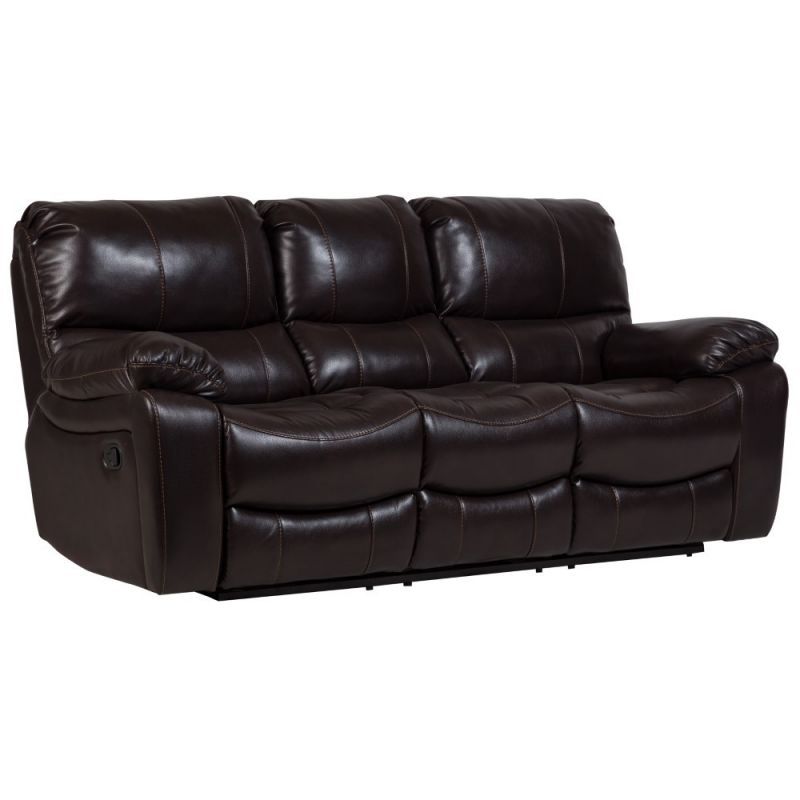 Porter Designs -  Ramsey Leather-Look Reclining Sofa, Brown - 03-112C-01-6013