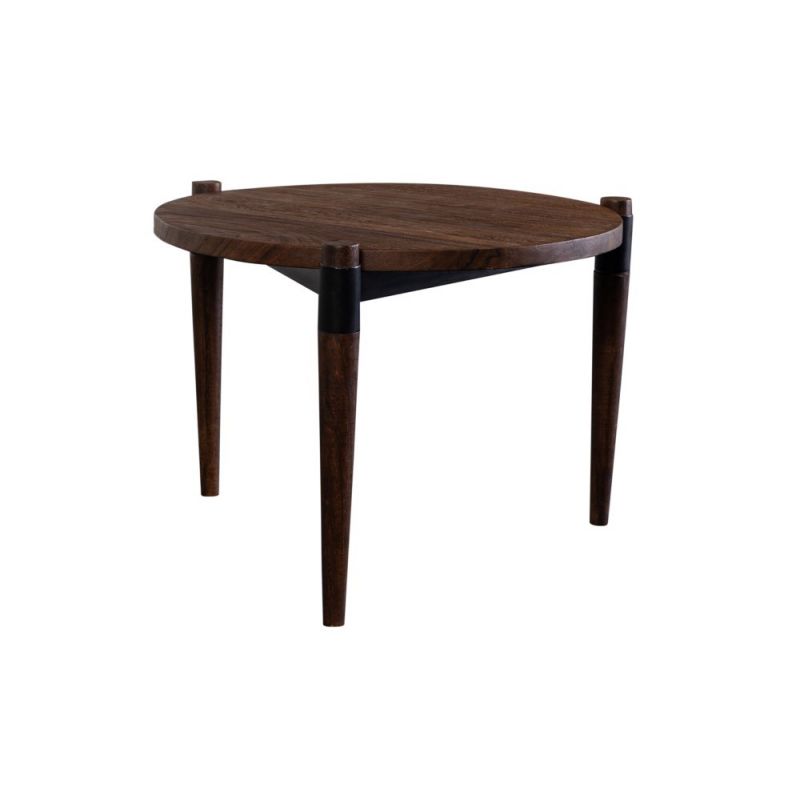 Porter Designs -  Santiago Contemporary Solid Acacia Wood End Table, Brown - 05-108-08-7888