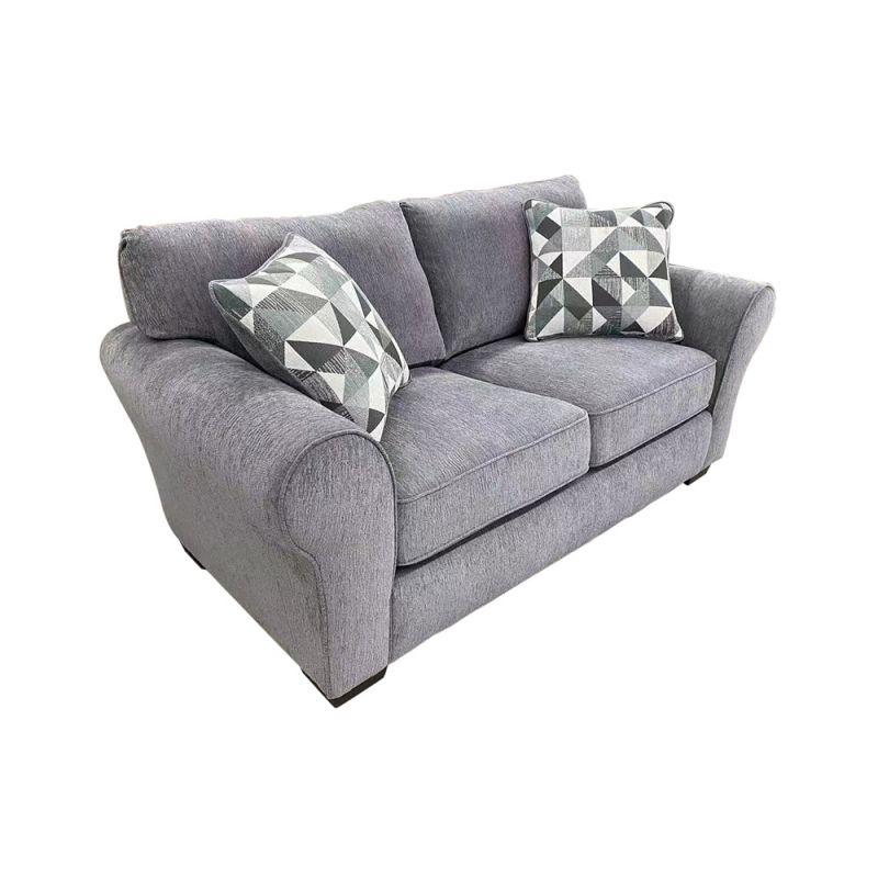 Porter Designs - Savannah Soft Chenille Reversible Fabric Loveseat, Gray - 01-207-02-1731