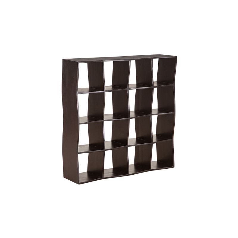 Porter Designs - Serpentine Solid Wood Bookcase, Black - 10-162-01-0149